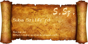 Suba Szilárd névjegykártya